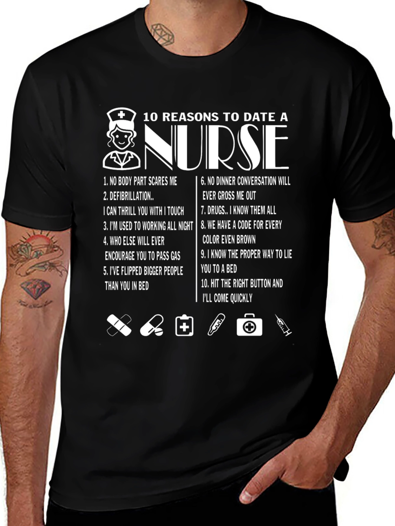 10 Reasons to Date a Nurse Graphic T-Shirt