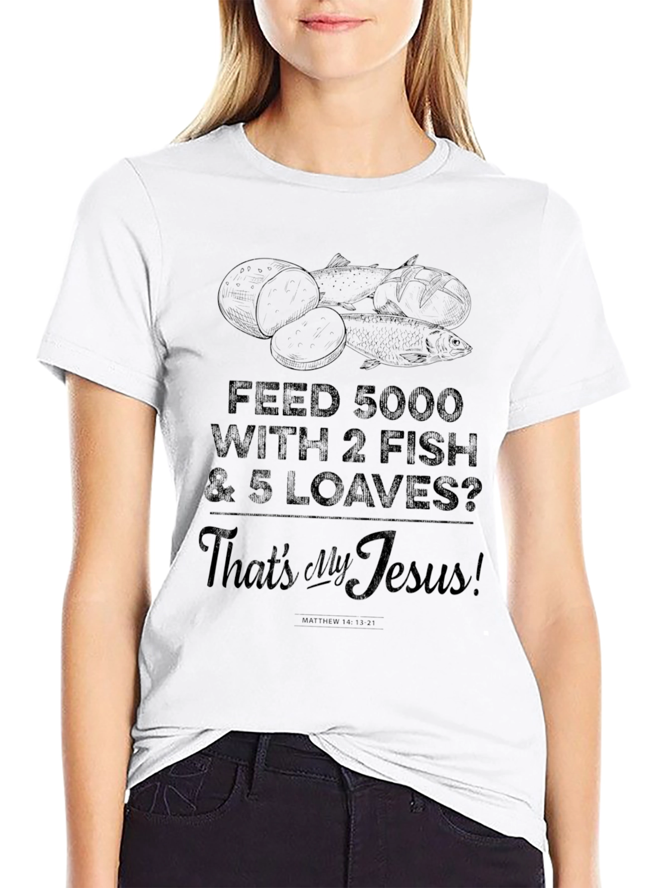 2 Fish 5 Loaves T-Shirt - Christian Apparel