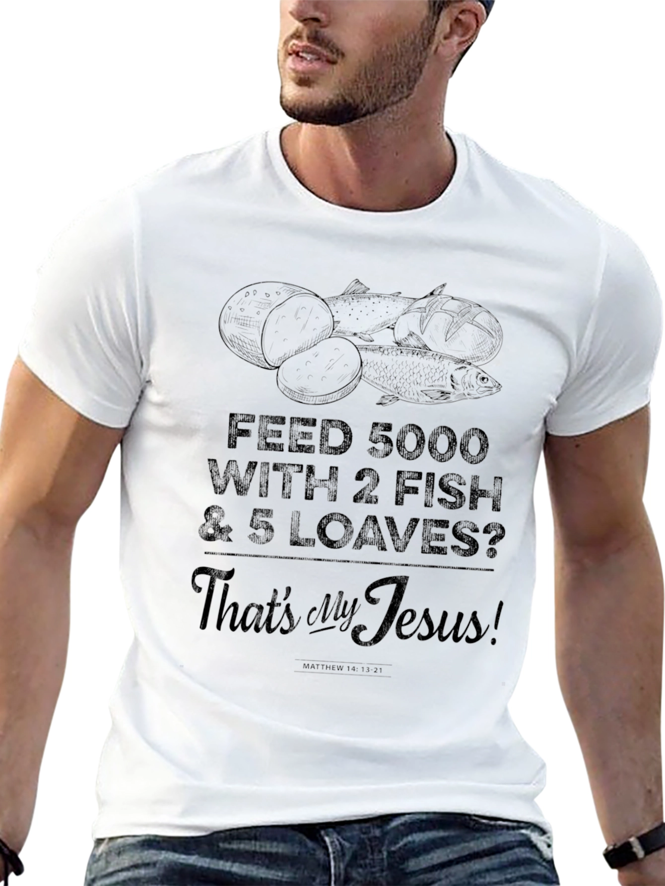 2 Fish 5 Loaves T-Shirt - Christian Apparel