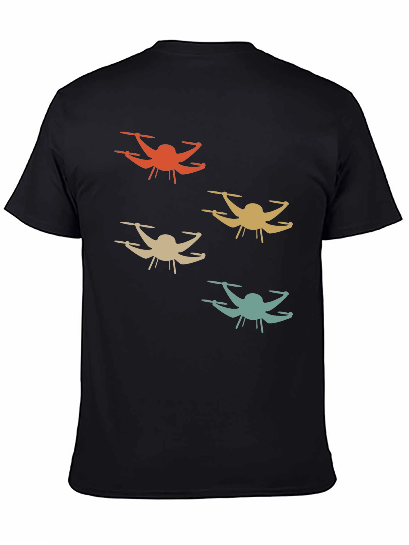 Drone Silhouette Graphic T-Shirt - Retro Style