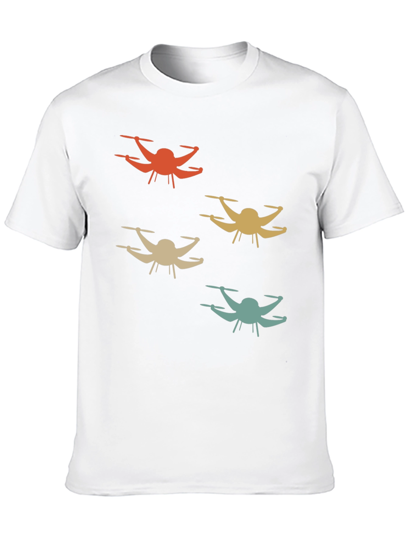Drone Silhouette Graphic T-Shirt - Retro Style