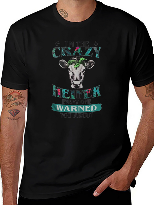 Crazy Heifer T-Shirt - Novelty Farm Animal Tee