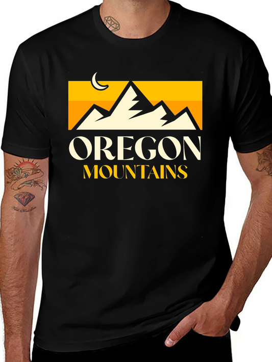 Oregon Mountains Graphic Tee - Black