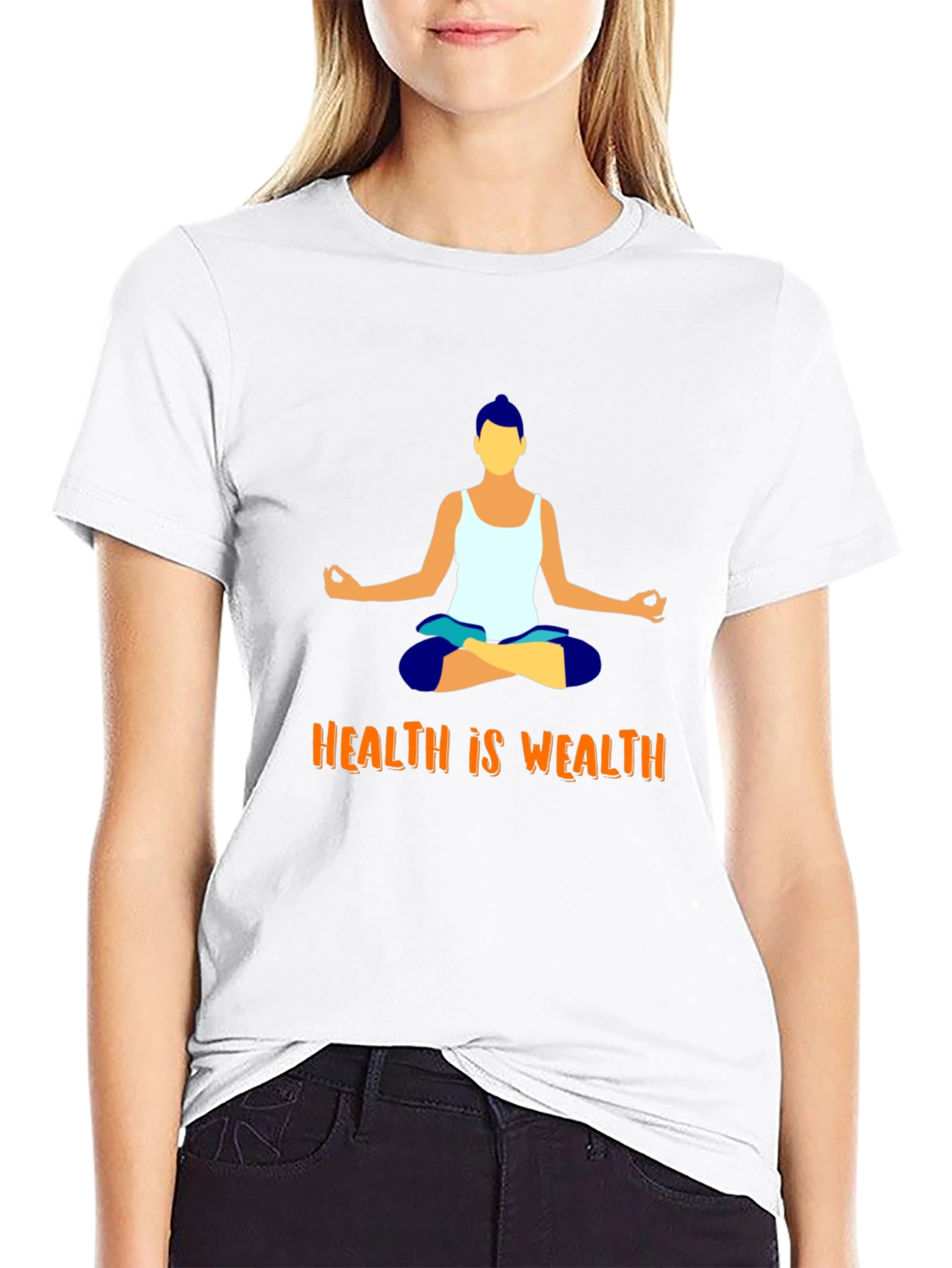 Health is Wealth Yoga Graphic T-Shirt