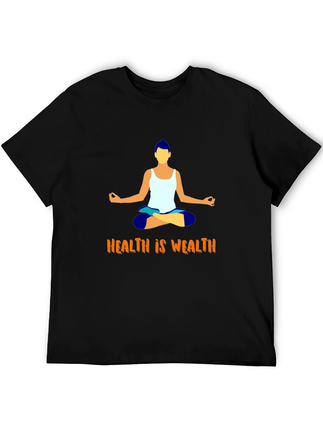 Health is Wealth Yoga Graphic T-Shirt