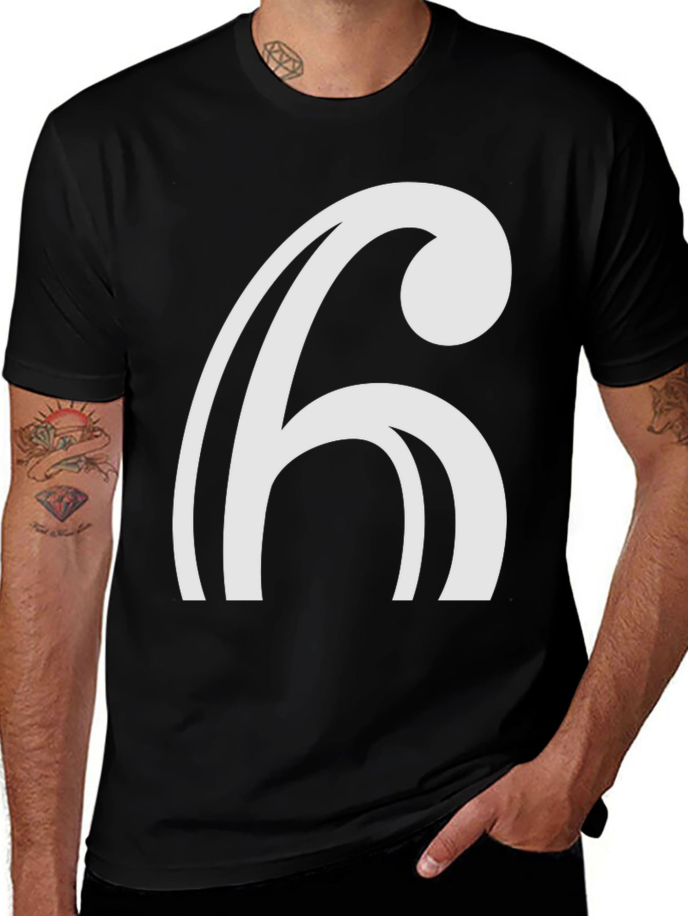 Abstract 6 Graphic Tee - Modern Black T-Shirt