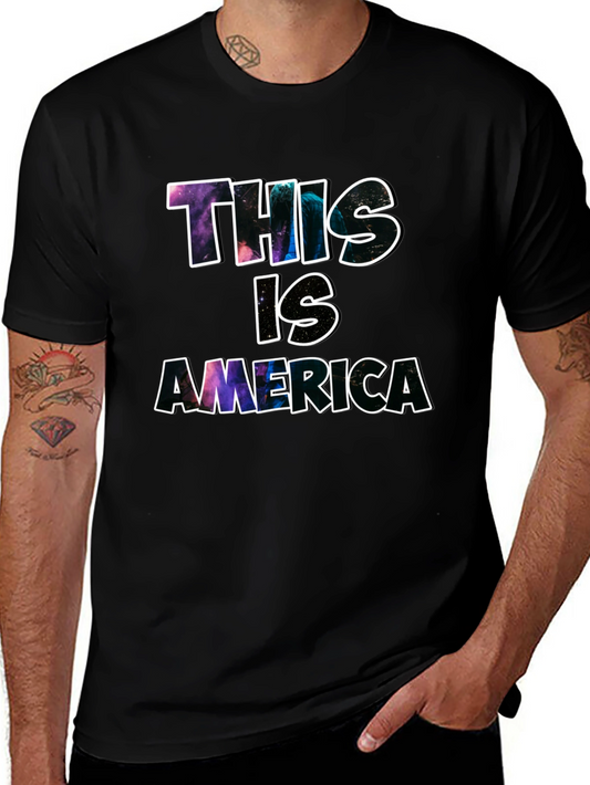 This is America Graphic Print Black Tee
