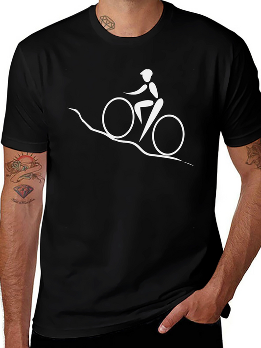 Cyclist Graphic Tee - Black Cotton T-Shirt