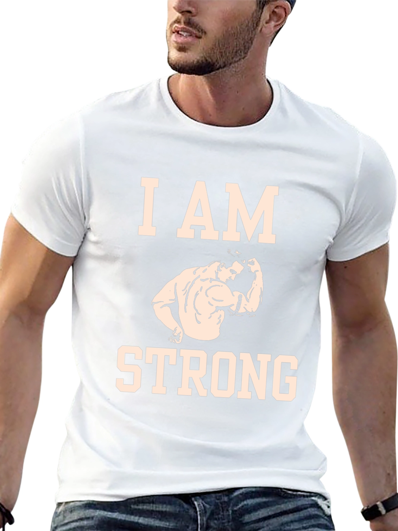 I AM STRONG Graphic Tee - Motivational Fitness Shirt