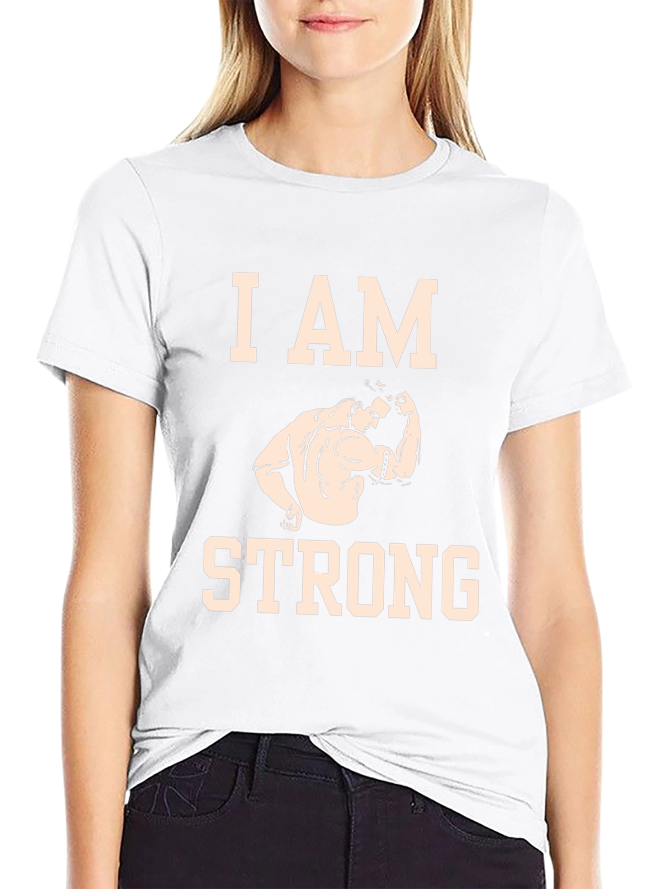 I AM STRONG Graphic Tee - Motivational Fitness Shirt