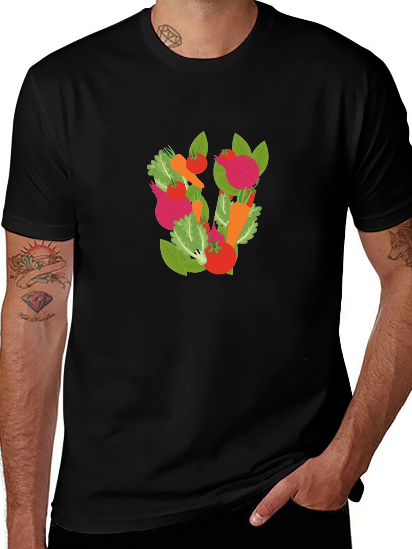 Vegetable Medley Graphic Tee - Black
