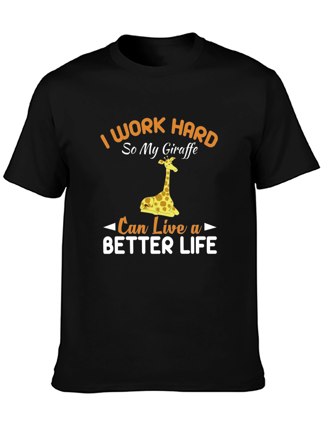 I Work Hard Giraffe Graphic Tee
