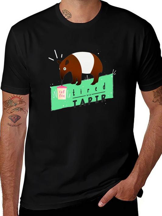 Tired Tapir Graphic Tee - Coffee Lovers Humor