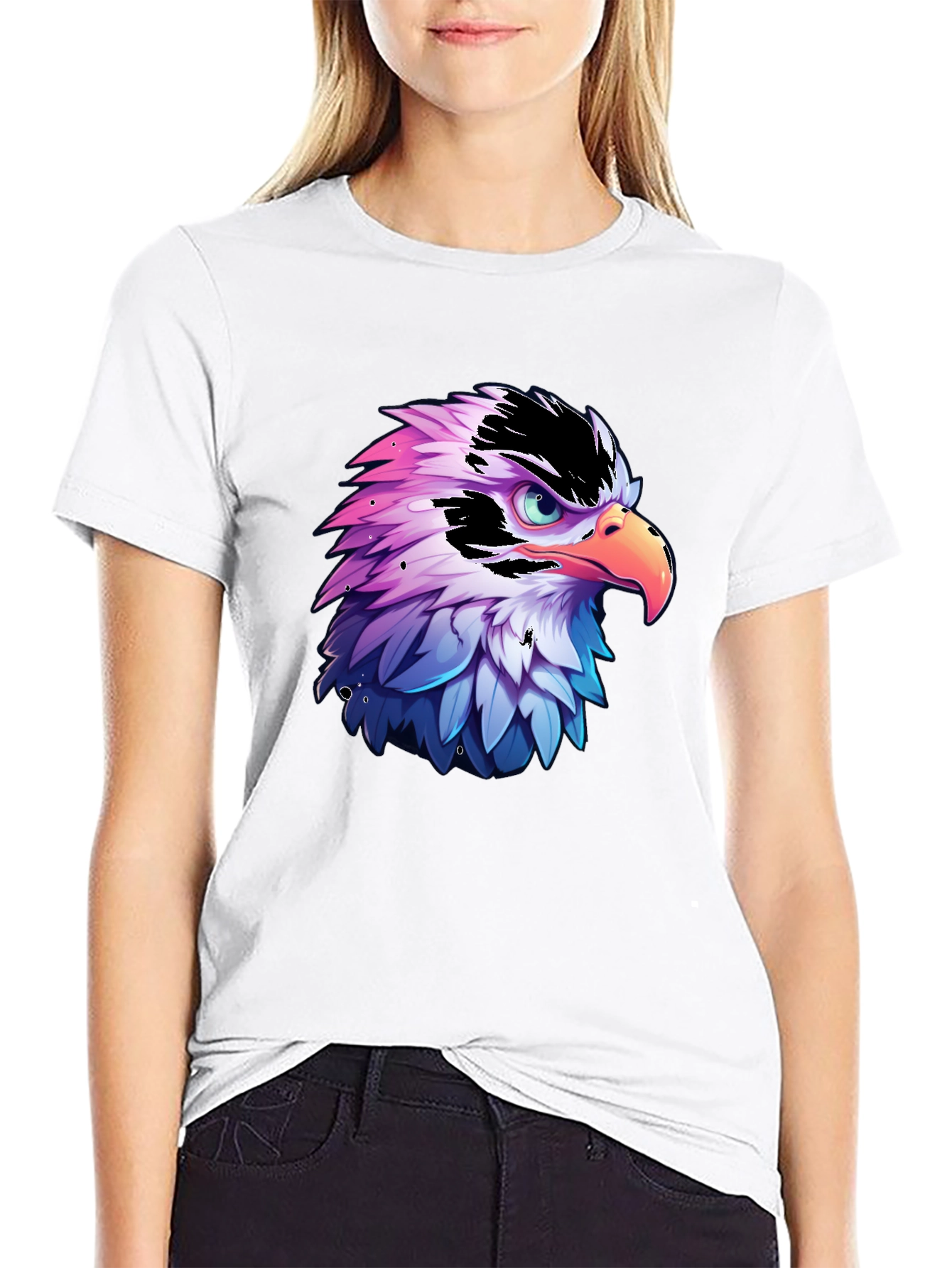 Eagle Graphic Print Black T-Shirt