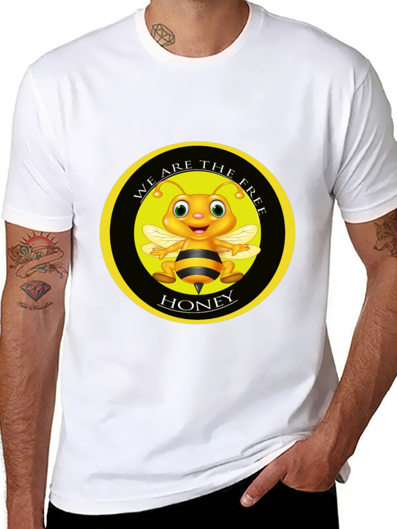 We Are The Free Honey Bee Graphic Black T-Shirt
