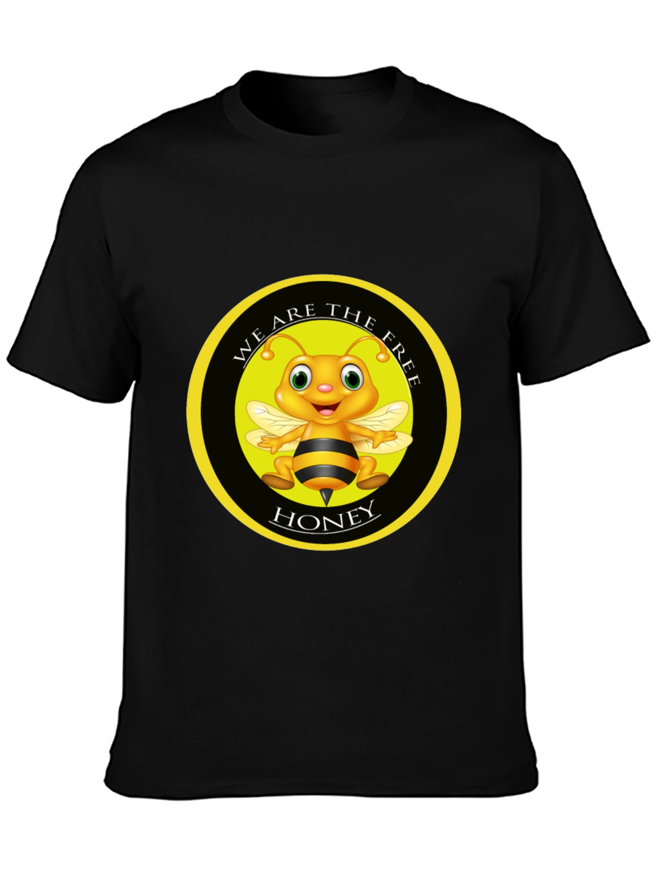 We Are The Free Honey Bee Graphic Black T-Shirt