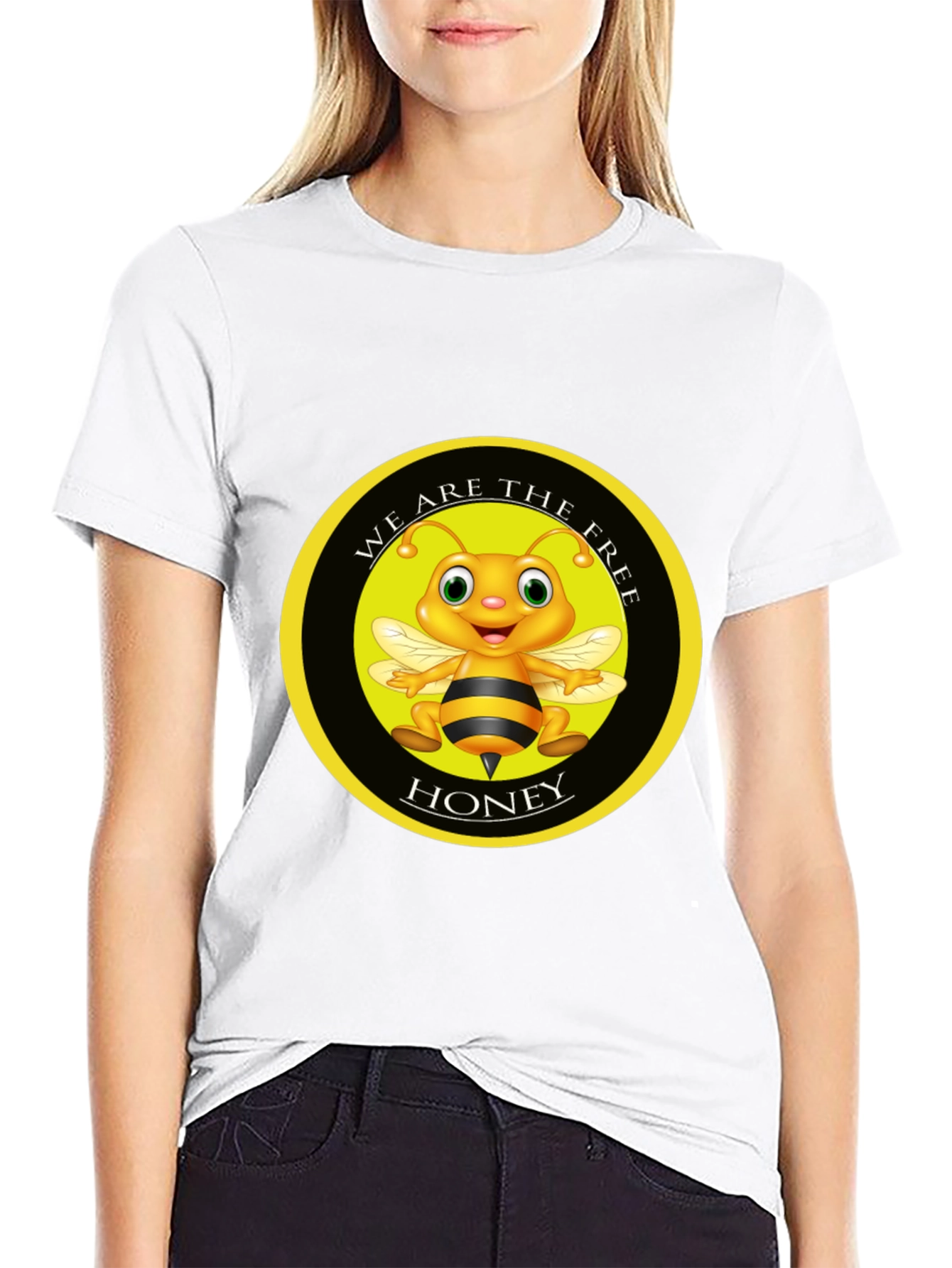 We Are The Free Honey Bee Graphic Black T-Shirt