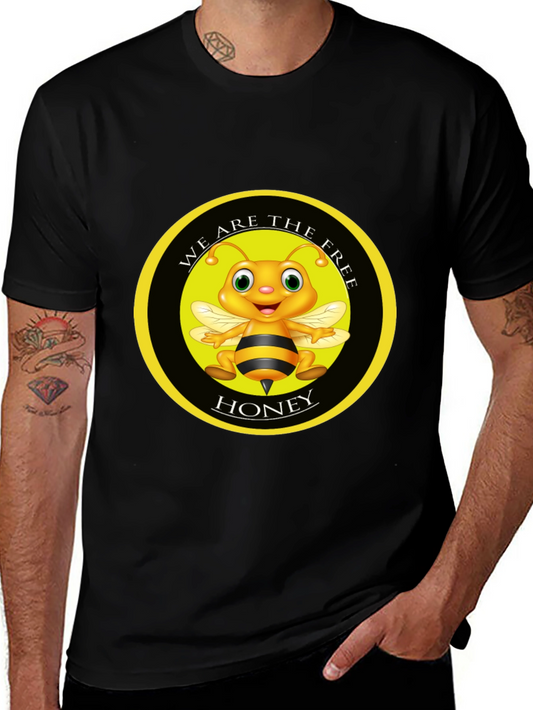 We Are The Free Honey Bee Graphic Black T-Shirt