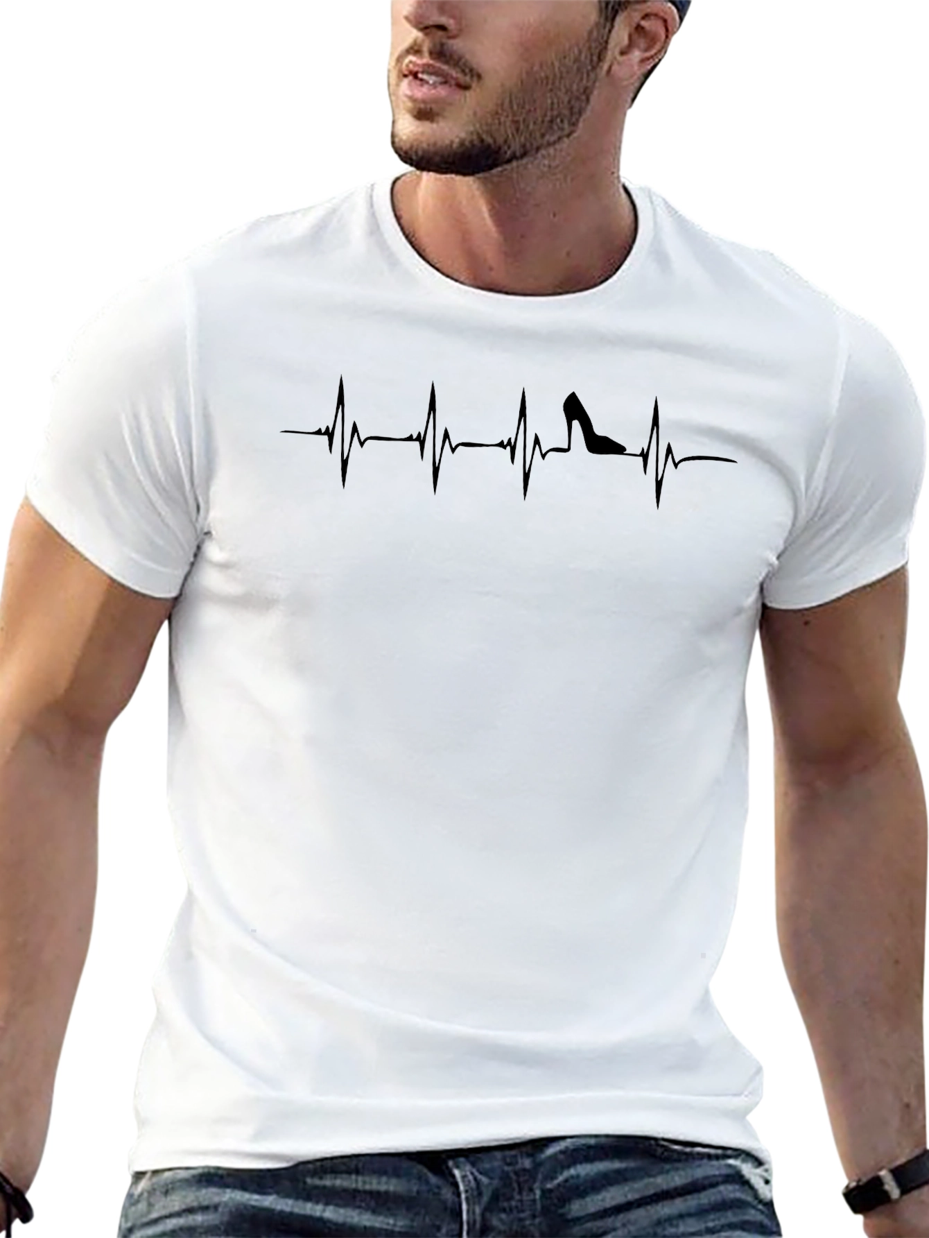 Heel Heartbeat T-Shirt - Black Graphic Tee