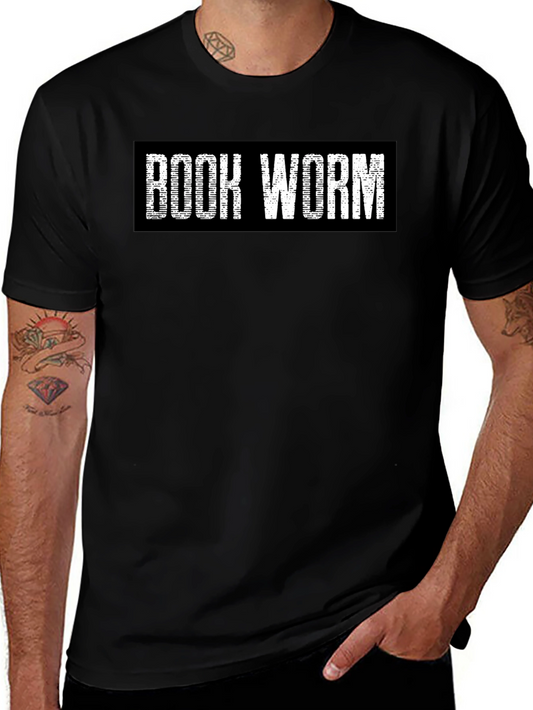 Book Worm T-Shirt - Black Cotton Tee
