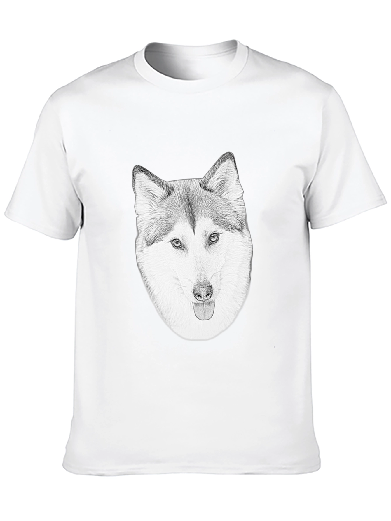 Husky Dog Graphic Black T-Shirt