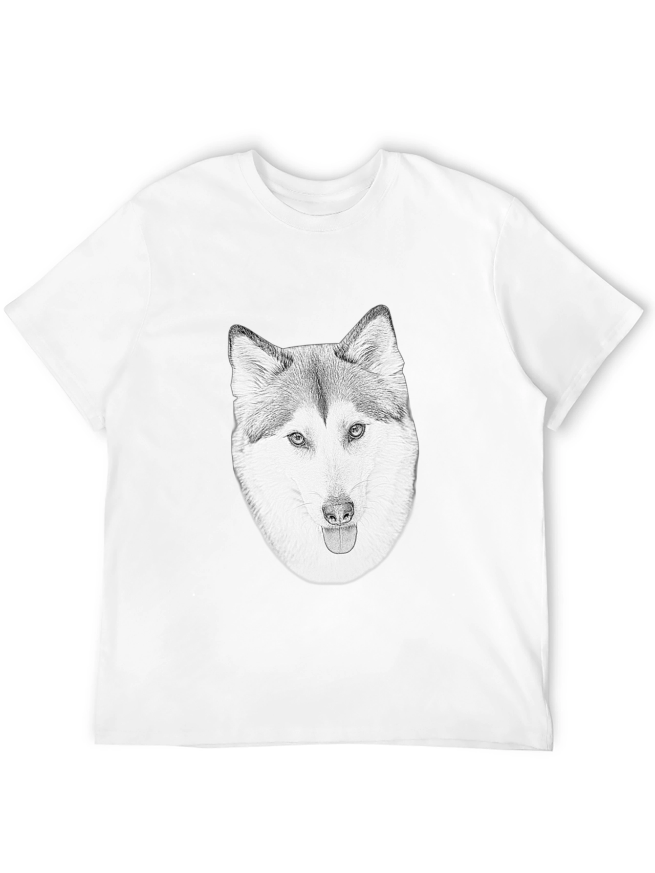 Husky Dog Graphic Black T-Shirt