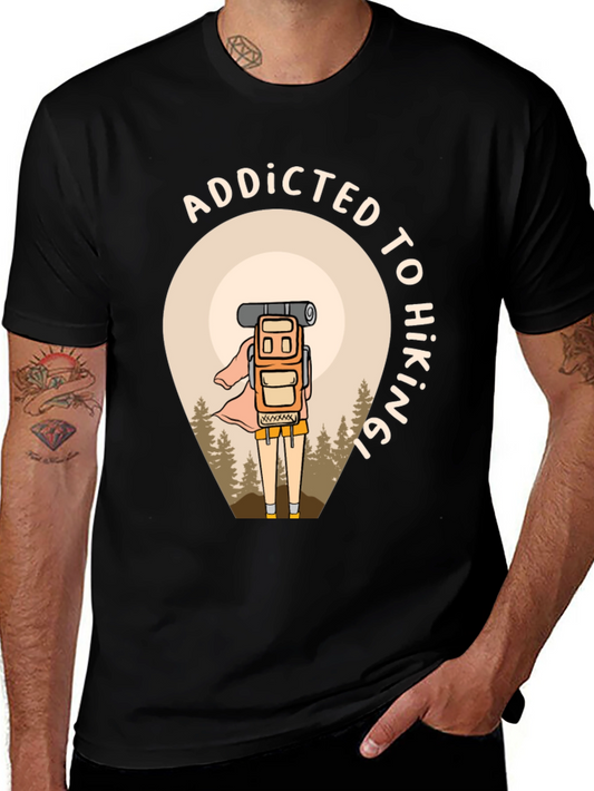Addicted To Hiking Black Graphic Tee