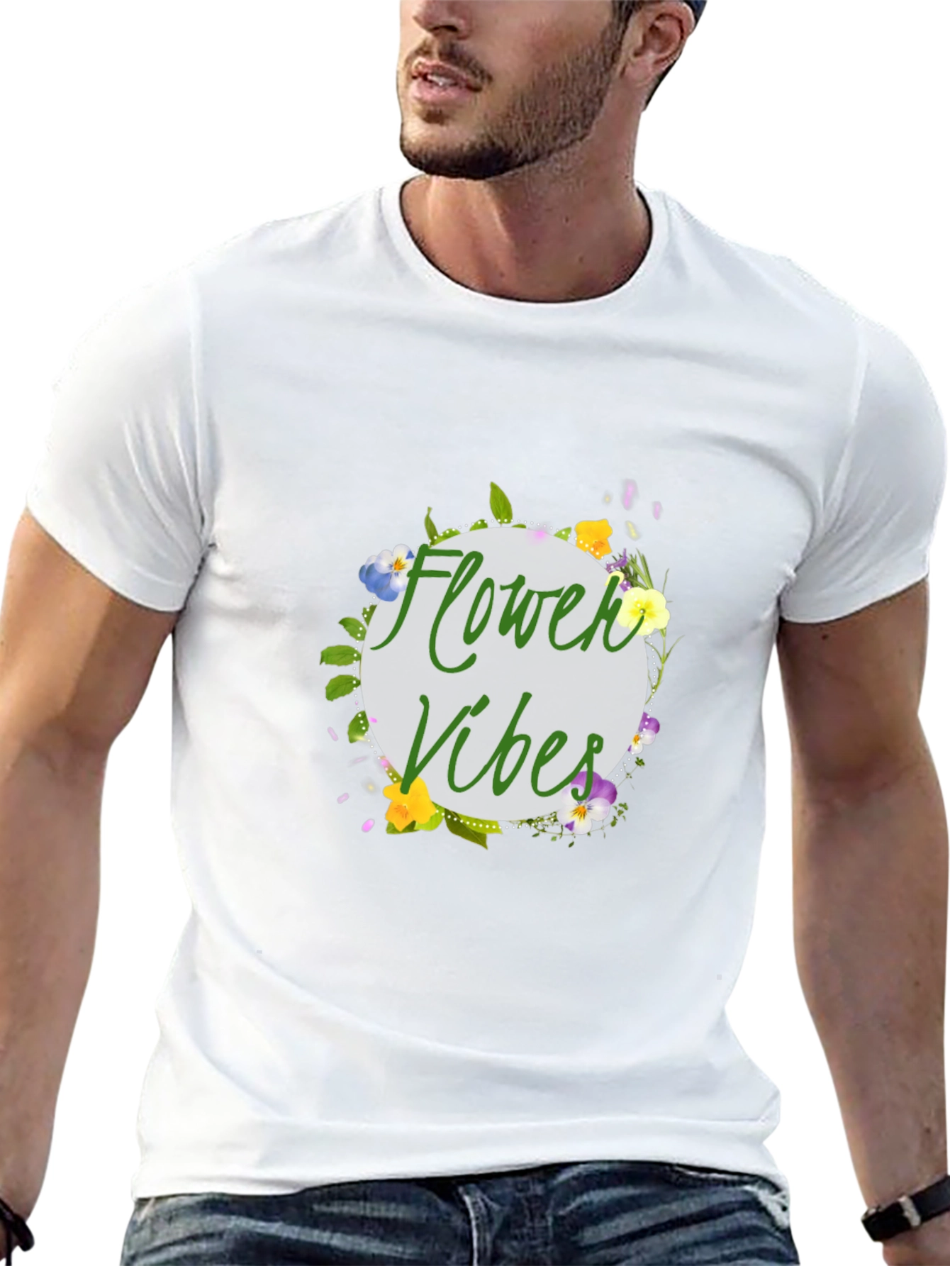 Flower Vibes Graphic Tee - Black