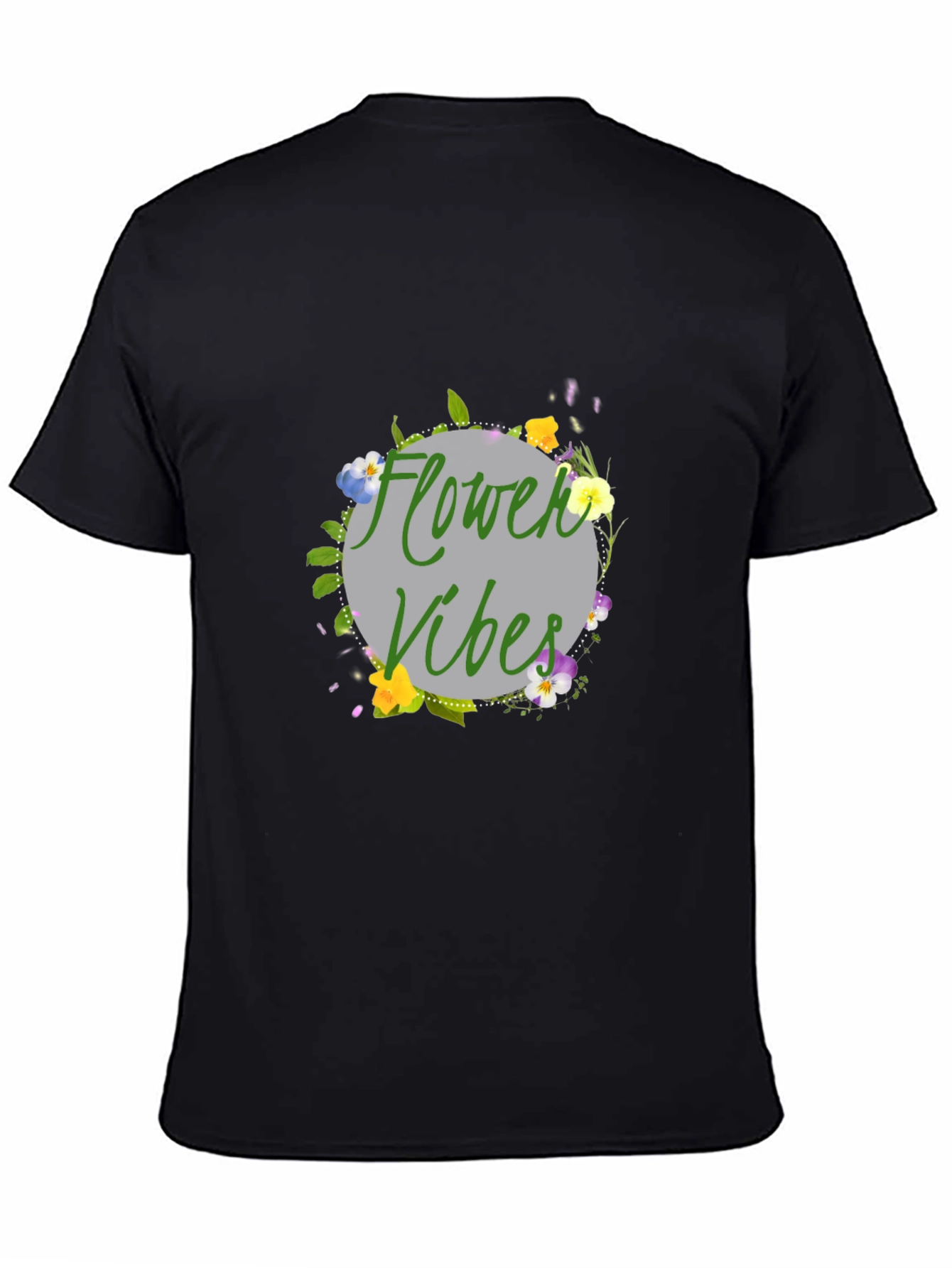 Flower Vibes Graphic Tee - Black