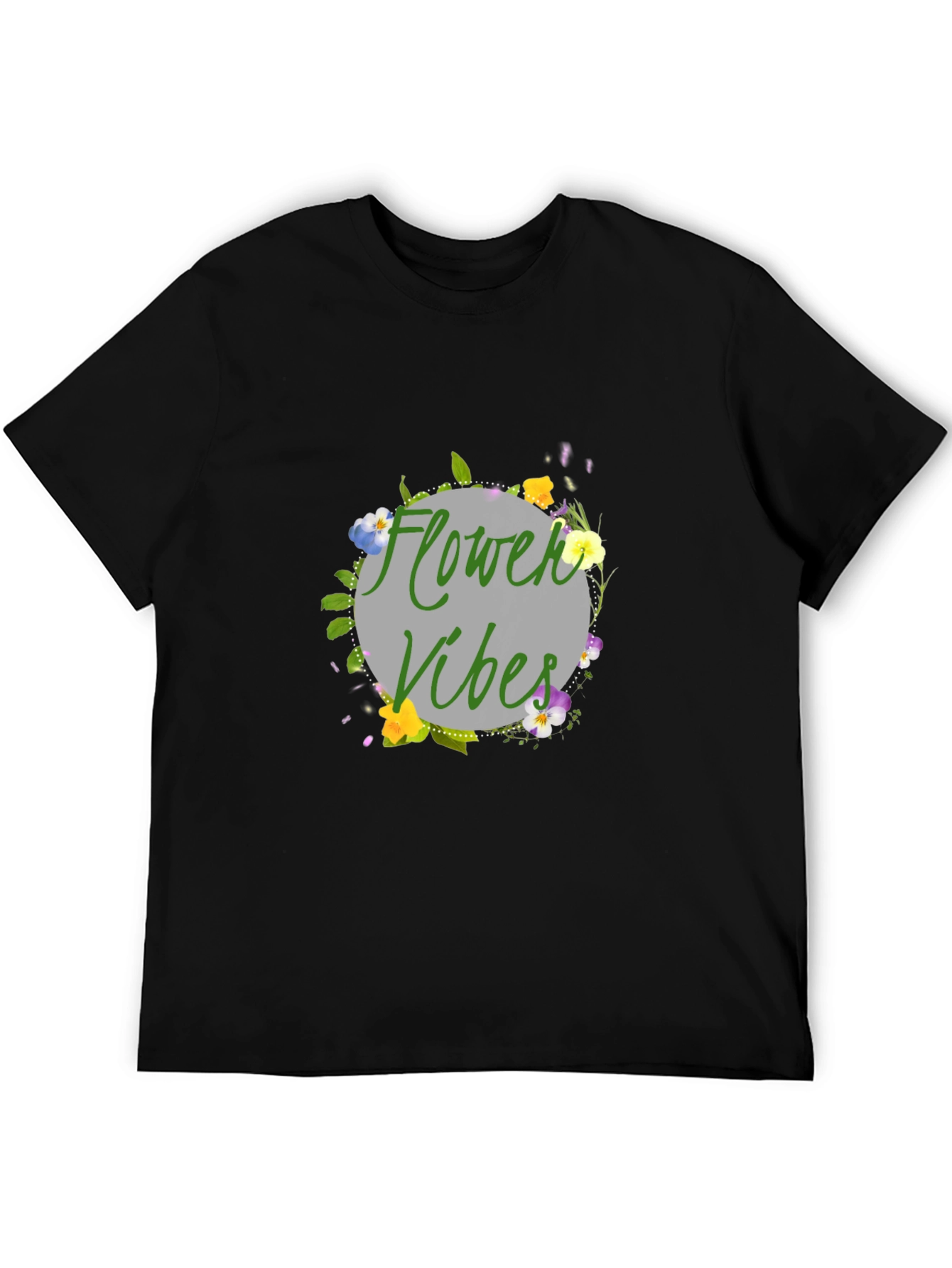 Flower Vibes Graphic Tee - Black