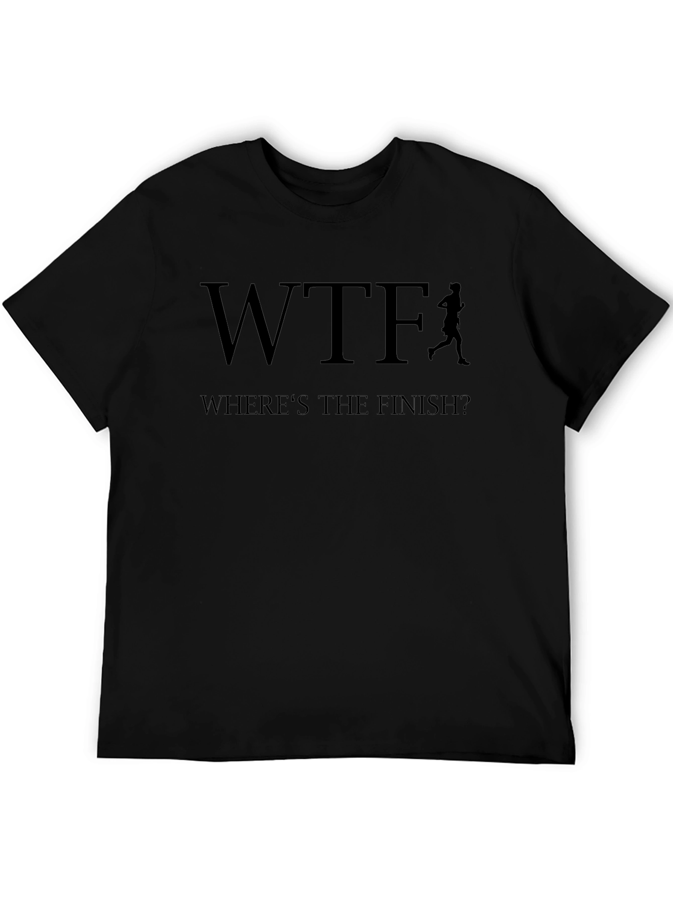 WTF Wheres The Finish? Black Graphic T-Shirt