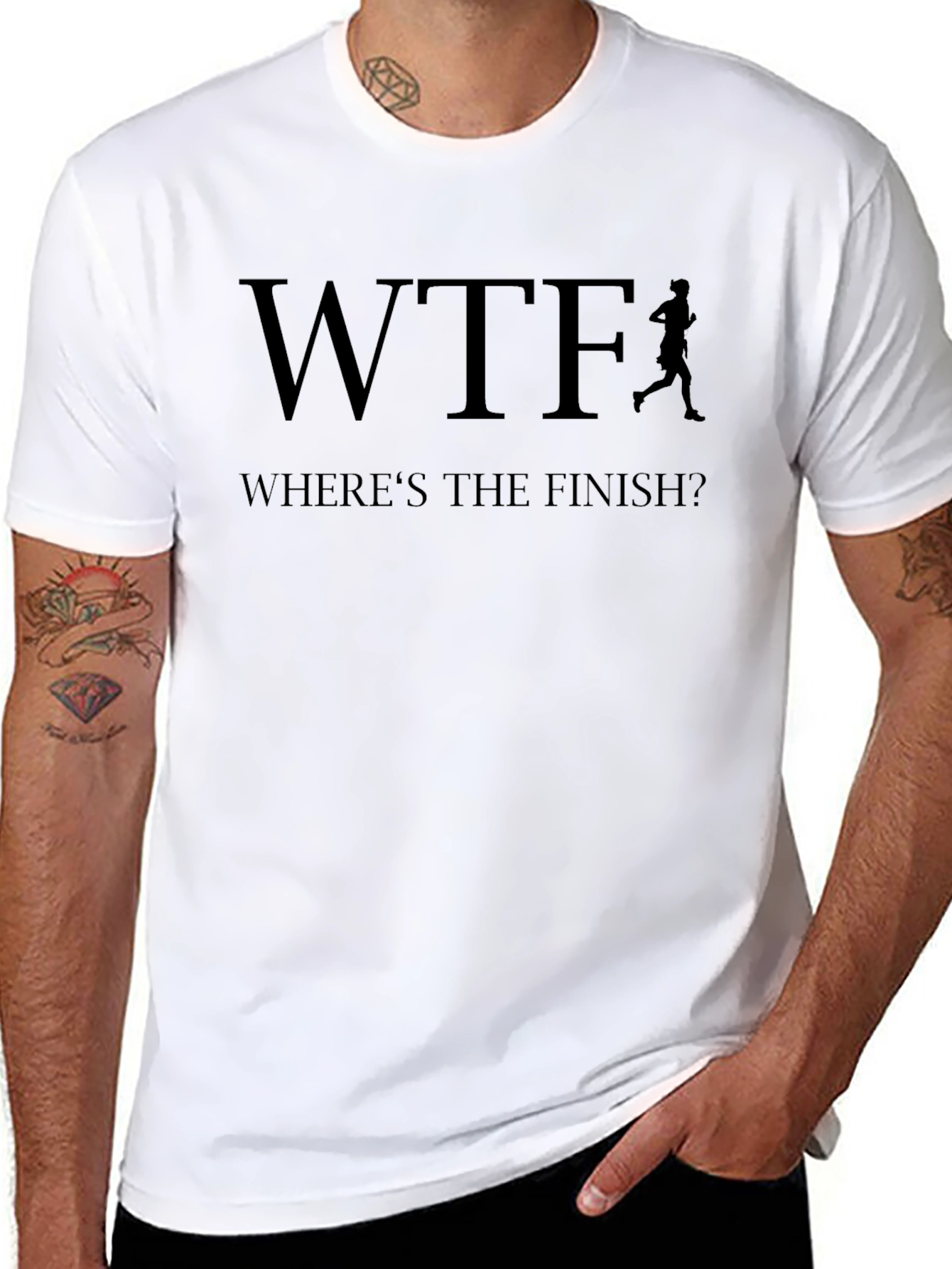 WTF Wheres The Finish? Black Graphic T-Shirt