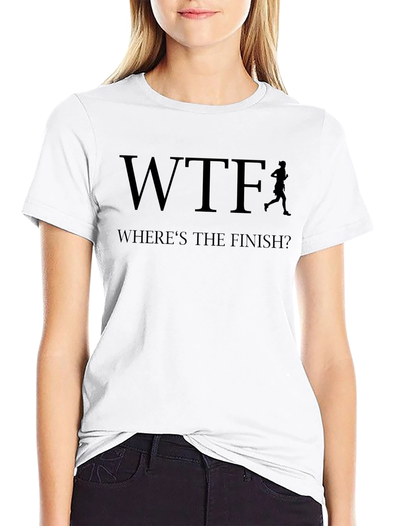 WTF Wheres The Finish? Black Graphic T-Shirt