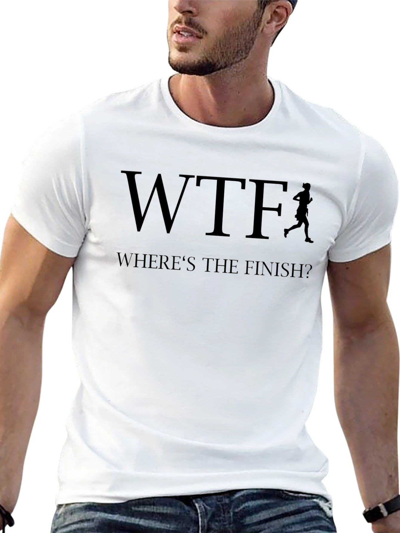 WTF Wheres The Finish? Black Graphic T-Shirt
